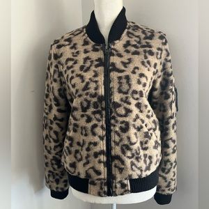 OBEY LEOPARD PRINT BOMBER JACKET LIKE NEW